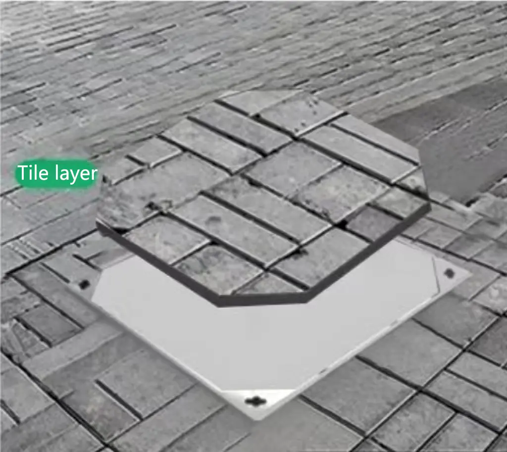 4. Utilizzare le stesse piastrelle per pavimentare l'intero telaio interno.